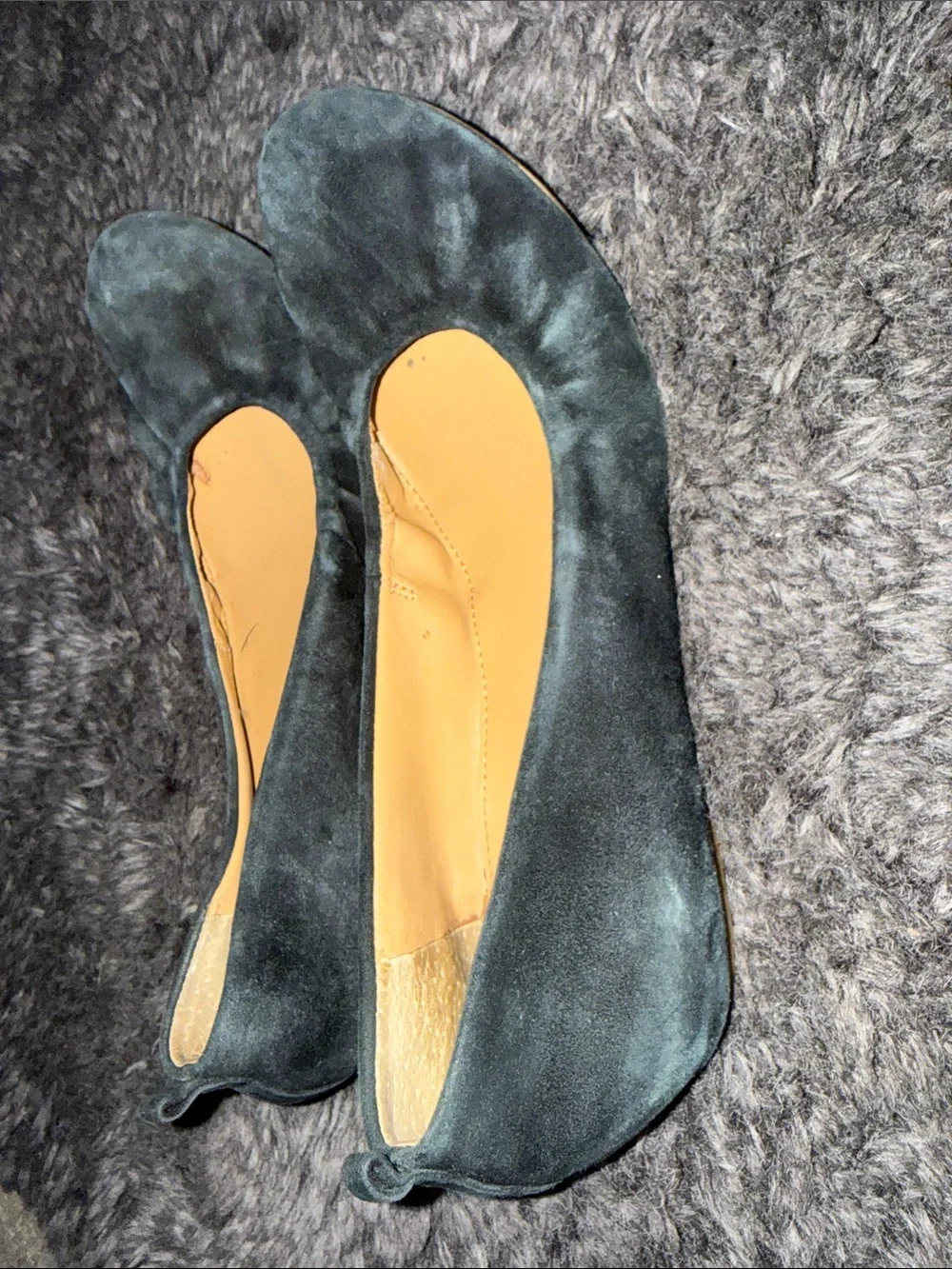 J. Crew Black Suede Ballet Flats with Leather Insole